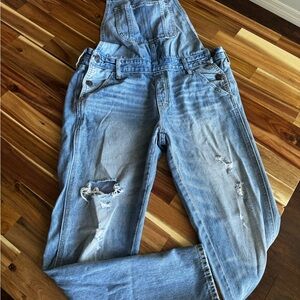 Abercrombie & Fitch Light Blue Denim Overalls